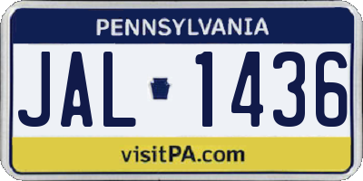 PA license plate JAL1436