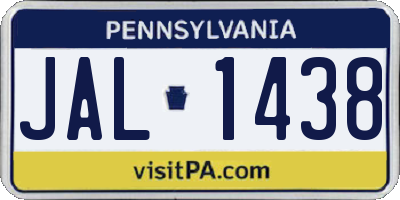 PA license plate JAL1438