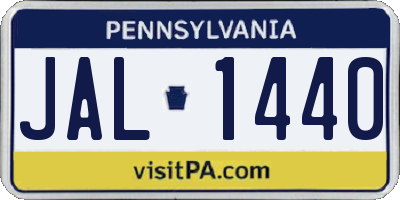 PA license plate JAL1440