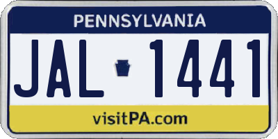 PA license plate JAL1441