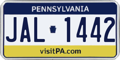 PA license plate JAL1442