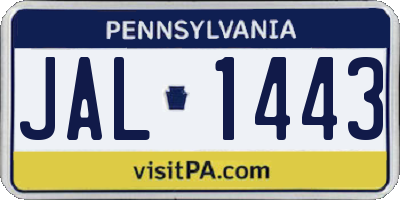 PA license plate JAL1443