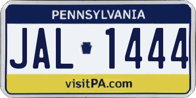 PA license plate JAL1444