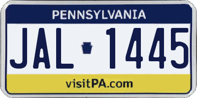 PA license plate JAL1445