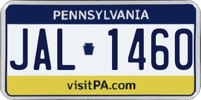 PA license plate JAL1460