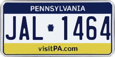 PA license plate JAL1464