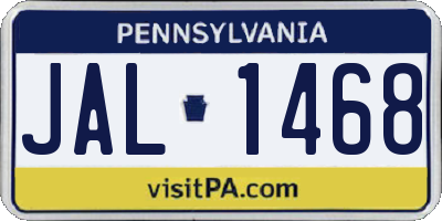 PA license plate JAL1468