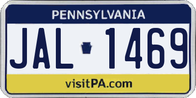 PA license plate JAL1469