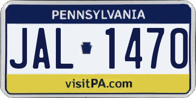 PA license plate JAL1470