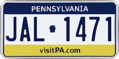 PA license plate JAL1471