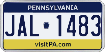 PA license plate JAL1483