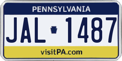 PA license plate JAL1487