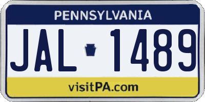 PA license plate JAL1489