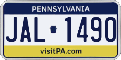 PA license plate JAL1490