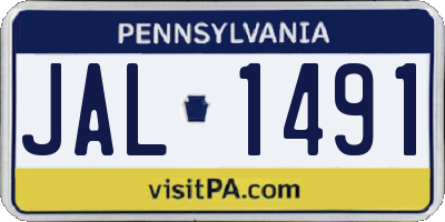 PA license plate JAL1491