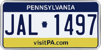 PA license plate JAL1497