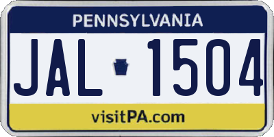 PA license plate JAL1504