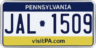 PA license plate JAL1509