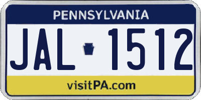 PA license plate JAL1512