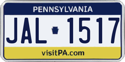 PA license plate JAL1517