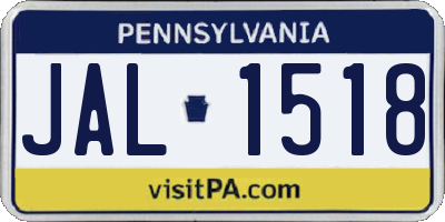 PA license plate JAL1518