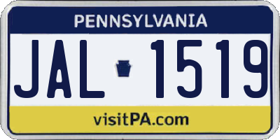 PA license plate JAL1519