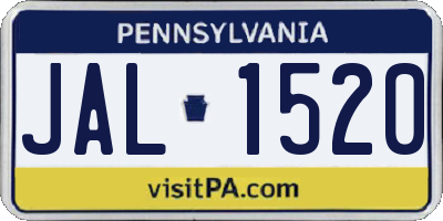 PA license plate JAL1520