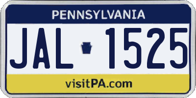 PA license plate JAL1525