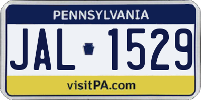 PA license plate JAL1529