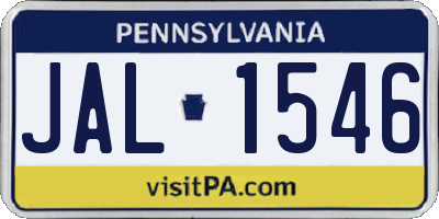 PA license plate JAL1546