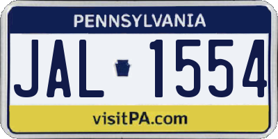 PA license plate JAL1554