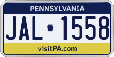 PA license plate JAL1558