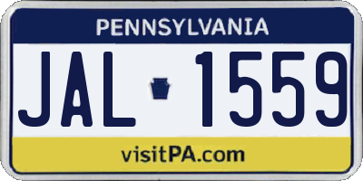 PA license plate JAL1559