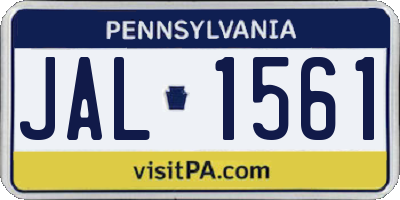 PA license plate JAL1561