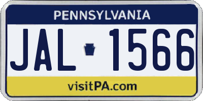 PA license plate JAL1566