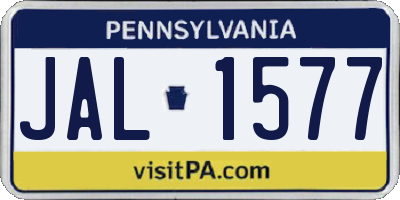 PA license plate JAL1577