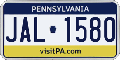 PA license plate JAL1580