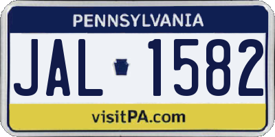 PA license plate JAL1582