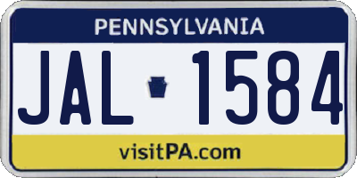 PA license plate JAL1584