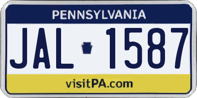 PA license plate JAL1587