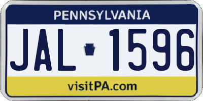 PA license plate JAL1596