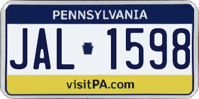 PA license plate JAL1598