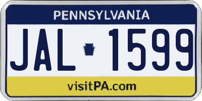 PA license plate JAL1599