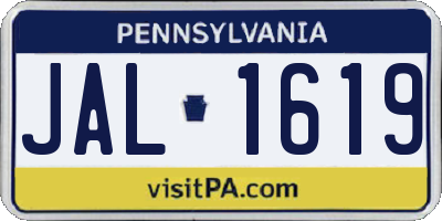 PA license plate JAL1619