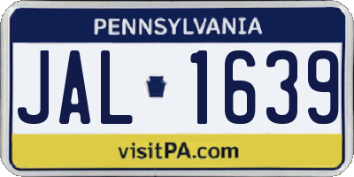 PA license plate JAL1639