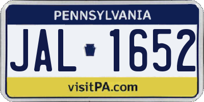 PA license plate JAL1652