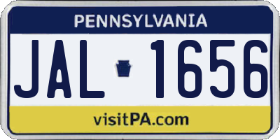 PA license plate JAL1656