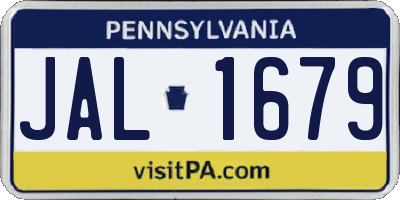 PA license plate JAL1679