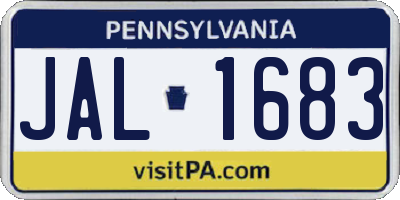 PA license plate JAL1683