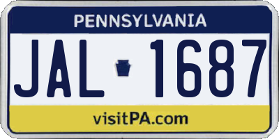 PA license plate JAL1687